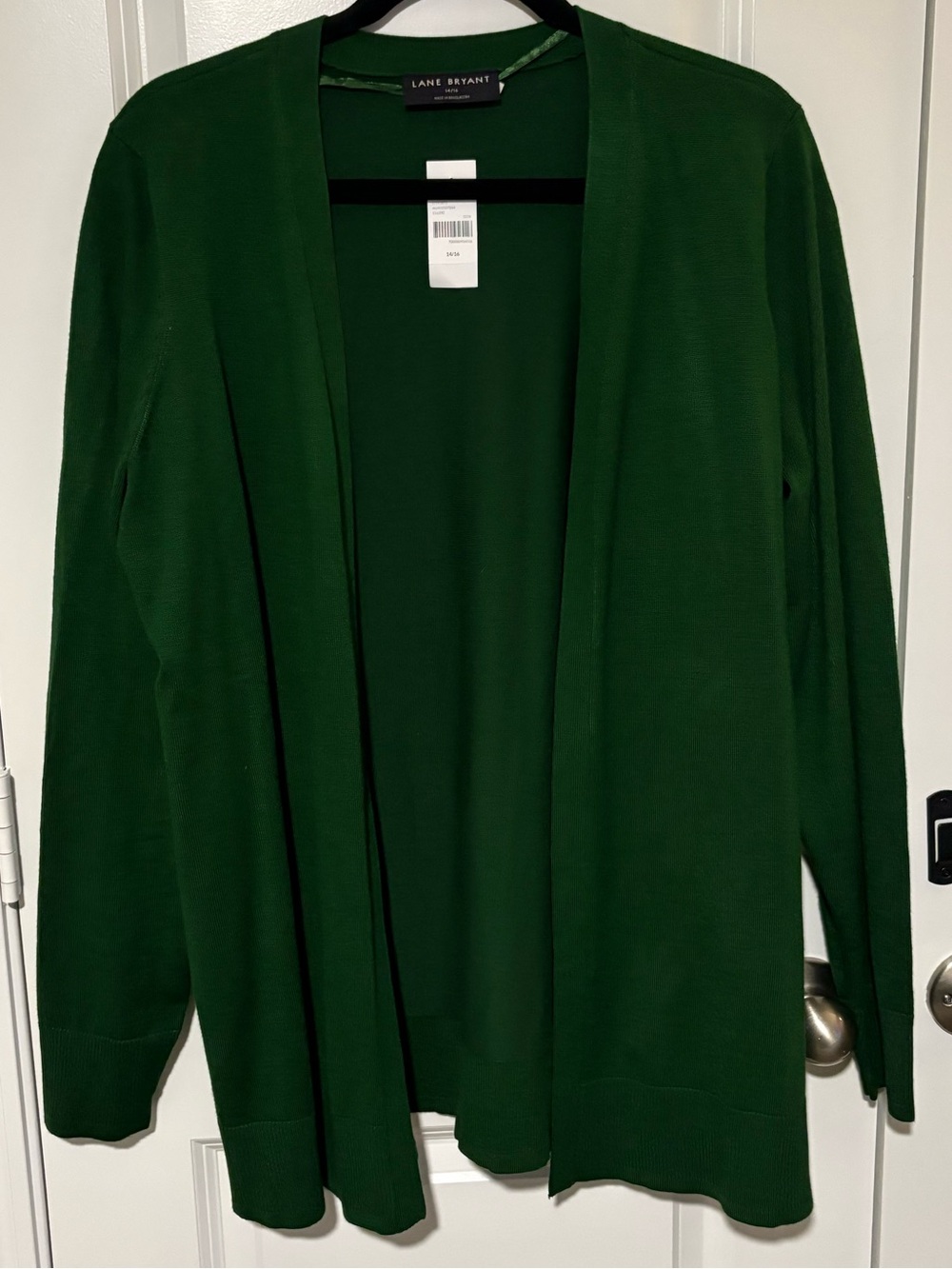 Lane Bryant Green Open Front Lightweight Cardigan Size 14/16 NWT